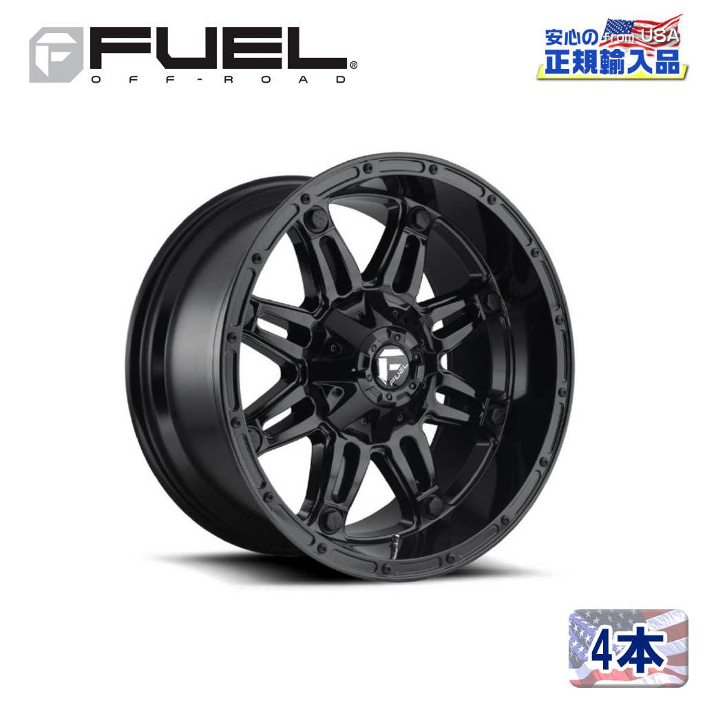 【FUEL OFFROAD (フューエルオフロード) 正規代理店】20インチアルミホイール 4本セットD625 HOSTAGE ホステージ20&times;10 5H139.7/150 -18 CB110.1グロスブラック 汎用/D62520007047｜USATIRESHOP