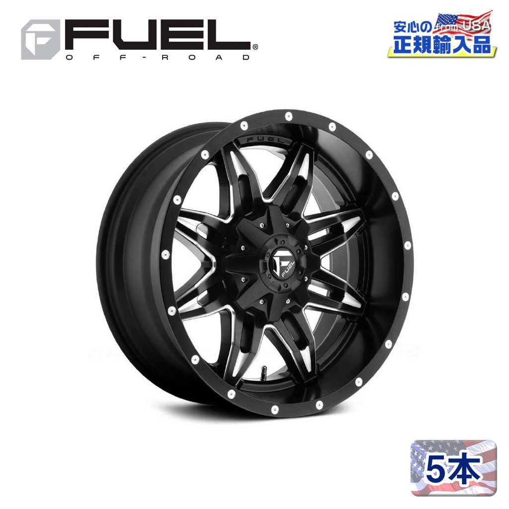 【FUEL OFFROAD (フューエルオフロード) 正規代理店】 20インチアルミホイール 5本セット D567 LETHAL リーサル 20×9 8H165.1 +1 CB125.1 マットブラックミルド 汎用/D56720908250