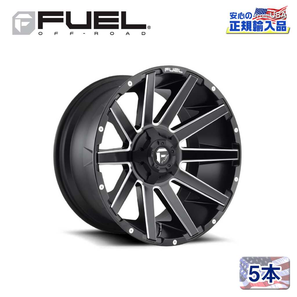 【FUEL OFFROAD (フューエルオフロード) 正規代理店】 20インチアルミホイール 5本セット D616 CONTRA コントラ 20×9 6H135/139.7 +20 CB106.1 マットブラックミルド 汎用/D61620909857