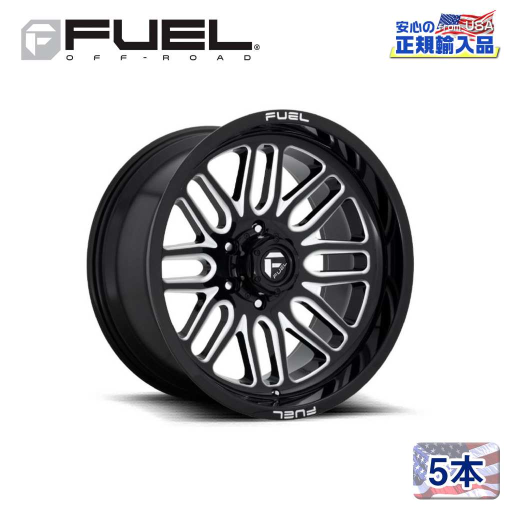 【FUEL OFFROAD (フューエルオフロード) 正規代理店】 20インチアルミホイール 5本セット D662 IGNITE イグナイト 20×10 8H180 -18 CB124.2 グロスブラックミルド 汎用/D66220001847