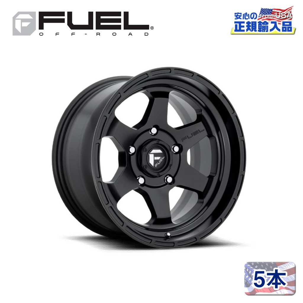 【FUEL OFFROAD (フューエルオフロード) 正規代理店】 20インチアルミホイール 5本セット D664 SHOK ショック 20×9 6H139.7 +19 CB106.1 マットブラック 汎用/D66420908457