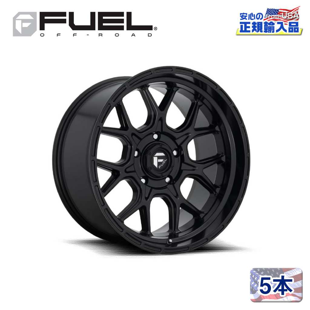 【FUEL OFFROAD (フューエルオフロード) 正規代理店】17インチアルミホイール 5本セットD670 TECH テック17×9 6H139.7 +1 CB106.1マットブラック 汎用/D67017908450|USATIRESHOP