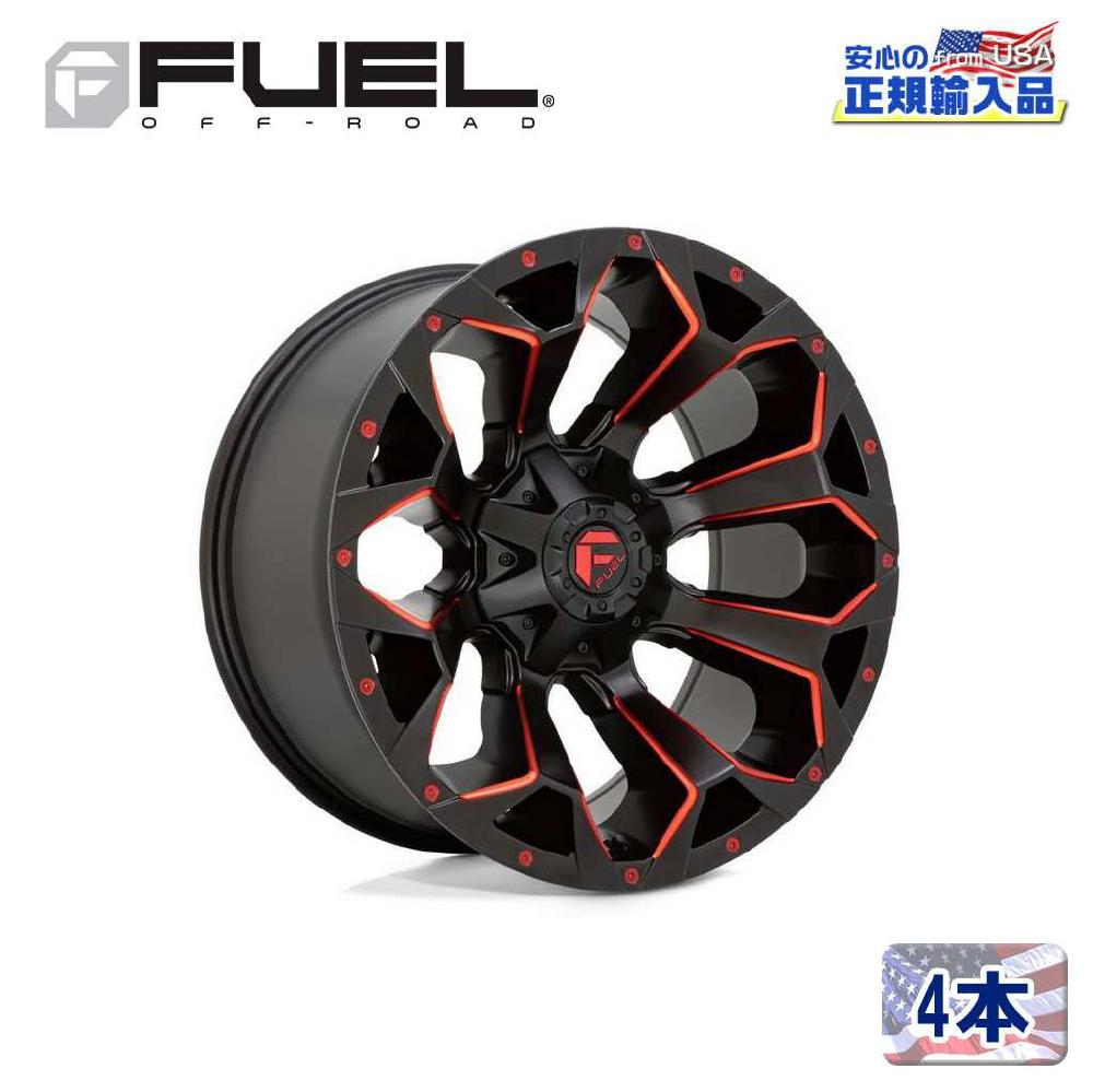 【FUEL OFFROAD (フューエルオフロード) 正規代理店】17インチアルミホイール 4本セットD787 ASSAULT17×9 5H114.3/127 +1 CB78.1MATTE BLACK MILLED WITH RED TINT 汎用/D78717902650|USATIRESHOP