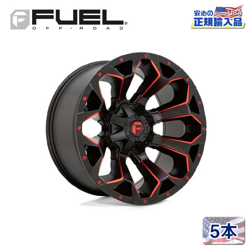 【FUEL OFFROAD (フューエルオフロード) 正規代理店】 17インチアルミホイール 5本セット D787 ASSAULT 17×9 5H114.3/127 -12 CB78.1 MATTE BLACK MILLED WITH RED TINT 汎用/D78717902645
