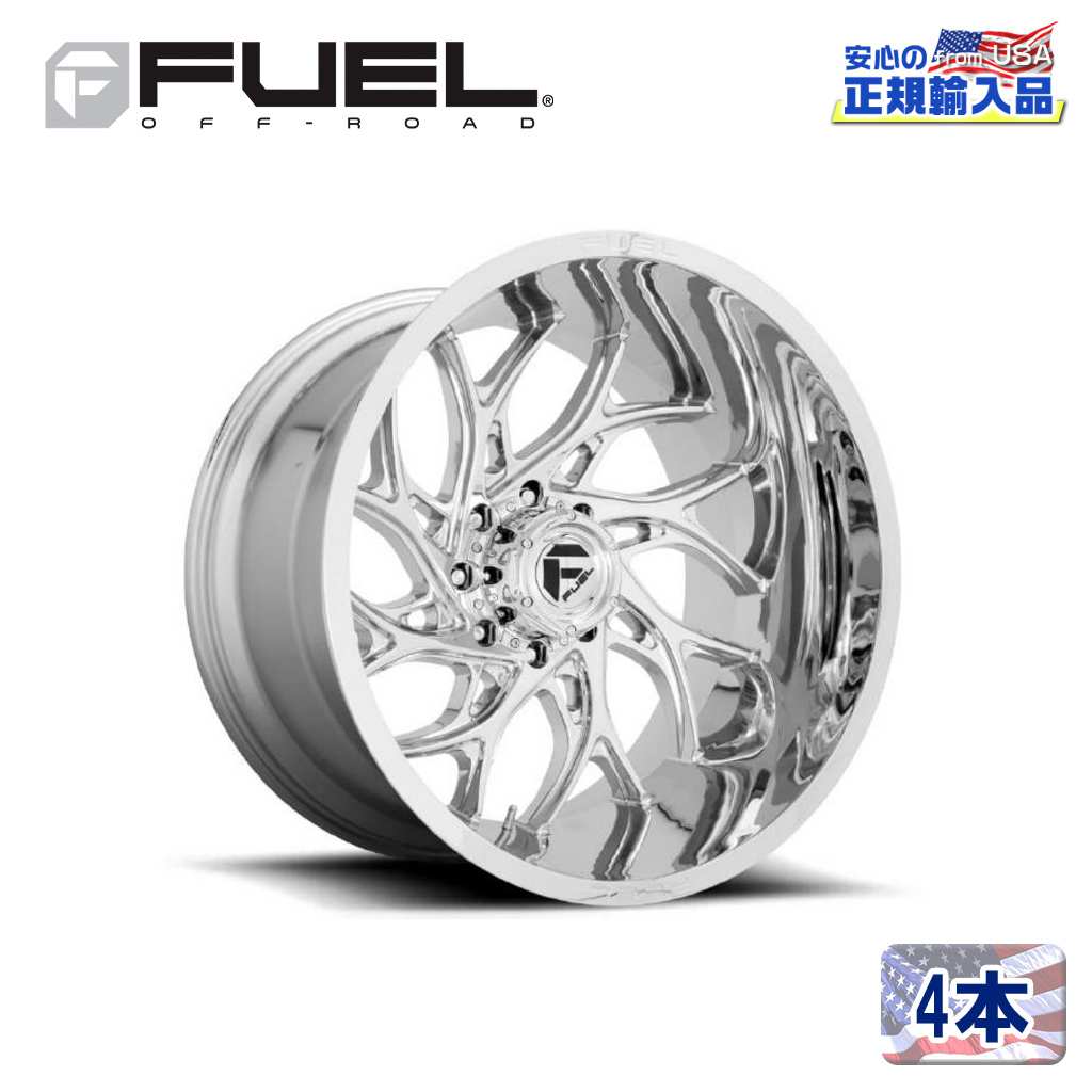 【FUEL OFFROAD (フューエルオフロード) 正規代理店】20インチアルミホイール 4本セットD740 RUNNER20&times;10 8H165.1 -18 CB125.2クローム 汎用/D74020008247｜USATIRESHOP
