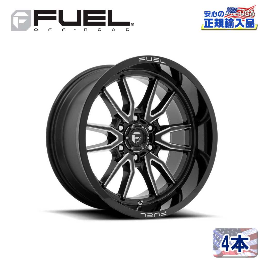 【FUEL OFFROAD(フューエルオフロード)正規輸入総代理店】18インチアルミホイール 4本汎用 D761 CLASH6 クラッシュシックス グロスブラックミルド18×9 6H 139.7 +1 CB106.1|USATIRESHOP