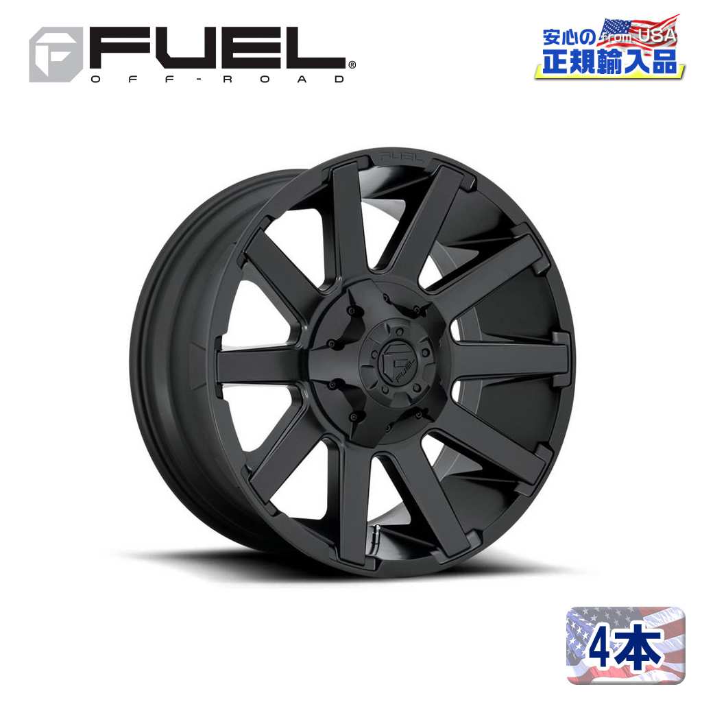 【FUEL OFFROAD（フューエルオフロード）正規輸入総代理店】20インチアルミホイール 4本汎用 D437 CONTRA コントラ マットブラック20&times;10 8H 165.1 -18 CB125.1｜USATIRESHOP