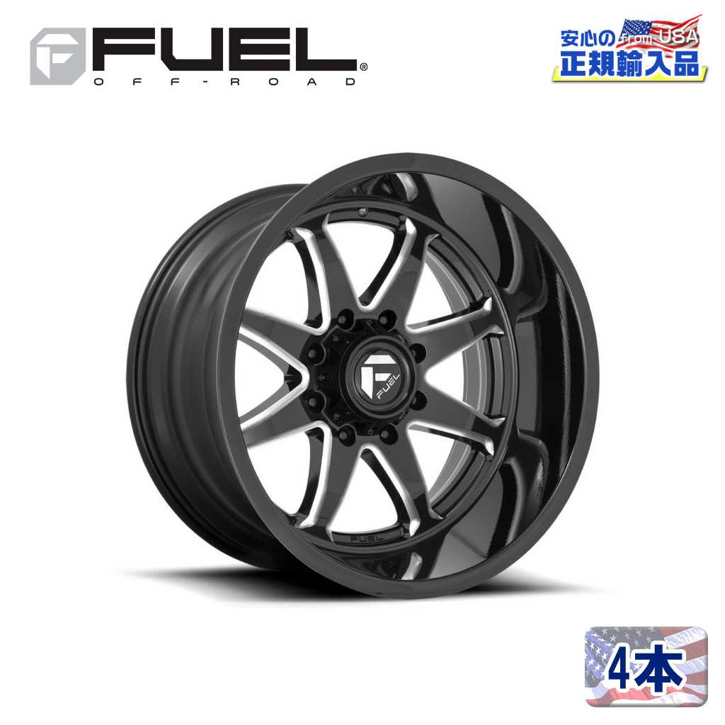 【FUEL OFFROAD（フューエルオフロード）正規輸入総代理店】 20インチアルミホイール 4本 汎用 D749 HAMMER ハンマー グロスブラックミルド 20×10 8H 170 -18 CB125.1