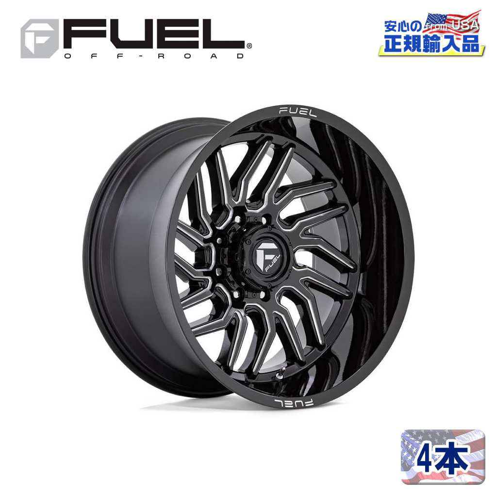 【FUEL OFFROAD（フューエルオフロード）正規輸入総代理店】20インチアルミホイール 4本汎用 D807 HURRICANE ハリケーン グロスブラックミルド20&times;9 8H 180 +1 CB124.2｜USATIRESHOP