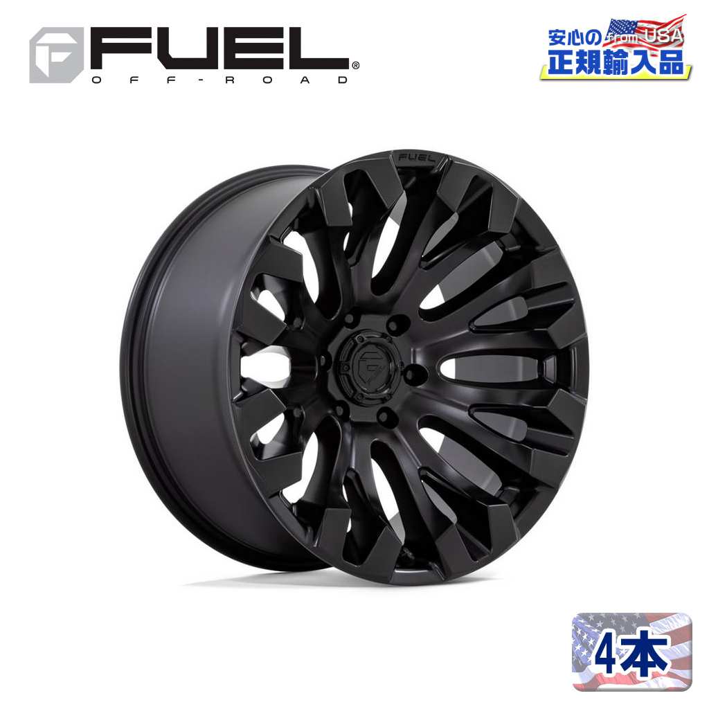 【FUEL OFFROAD（フューエルオフロード）正規輸入総代理店】 20インチアルミホイール 4本 汎用 D831 QUAKE クエイク ブラックアウト 20×9 5H 139.7 +1 CB78.1