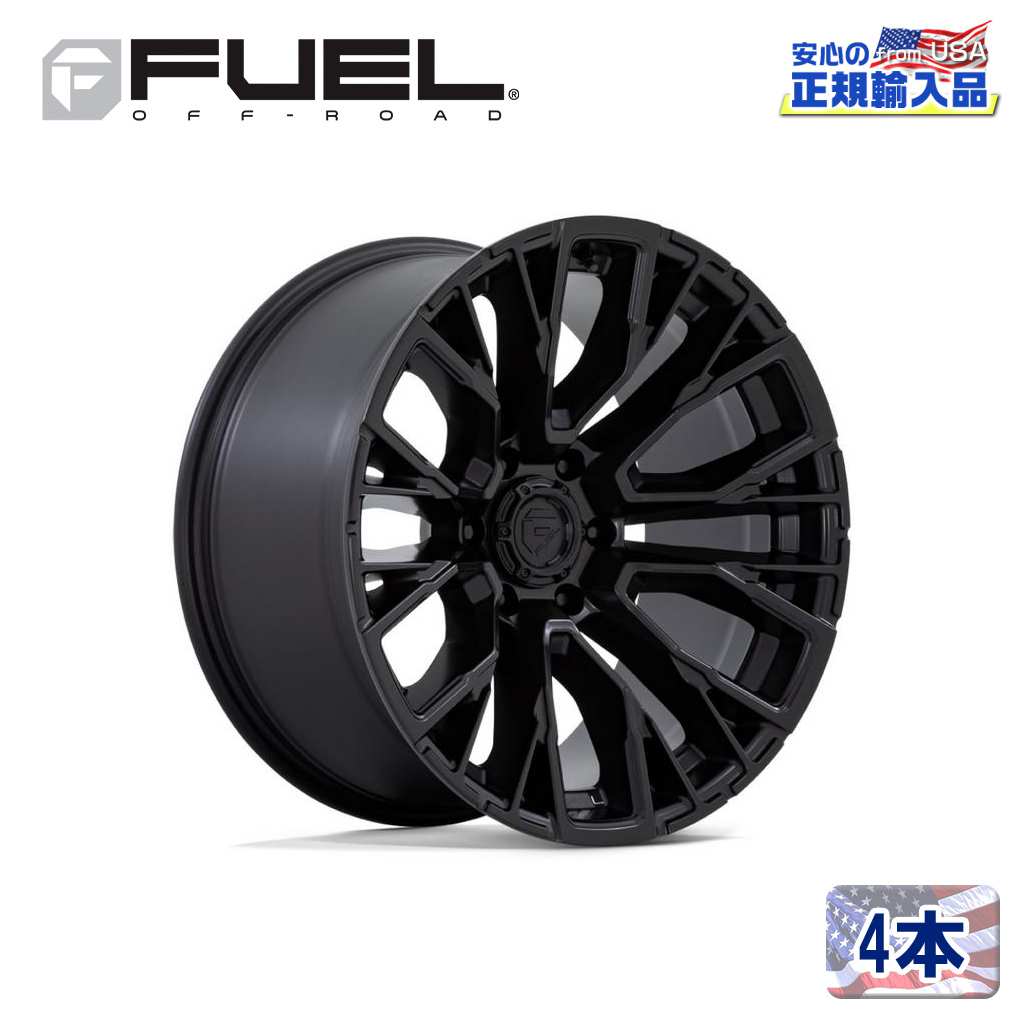 【FUEL OFFROAD（フューエルオフロード）正規輸入総代理店】 22インチアルミホイール 4本 汎用 D847 REBAR6 リーバーシックス ブラックアウト 22×12 6H 139.7 -44 CB106.1