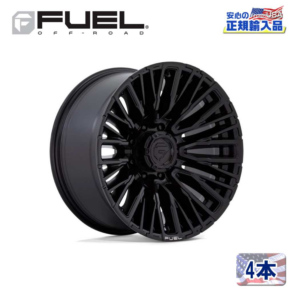 【FUEL OFFROAD（フューエルオフロード）正規輸入総代理店】 20インチアルミホイール 4本 汎用 D847 REBAR8 リーバーエイト ブラックアウト 20×10 8H 170 -18 CB125.1