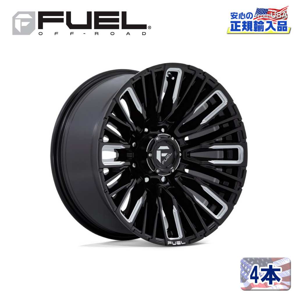 【FUEL OFFROAD（フューエルオフロード）正規輸入総代理店】20インチアルミホイール 4本汎用 D849 REBAR8 リーバーエイト グロスブラックミルド20&times;10 8H 165.1 -18 CB125.1｜USATIRESHOP