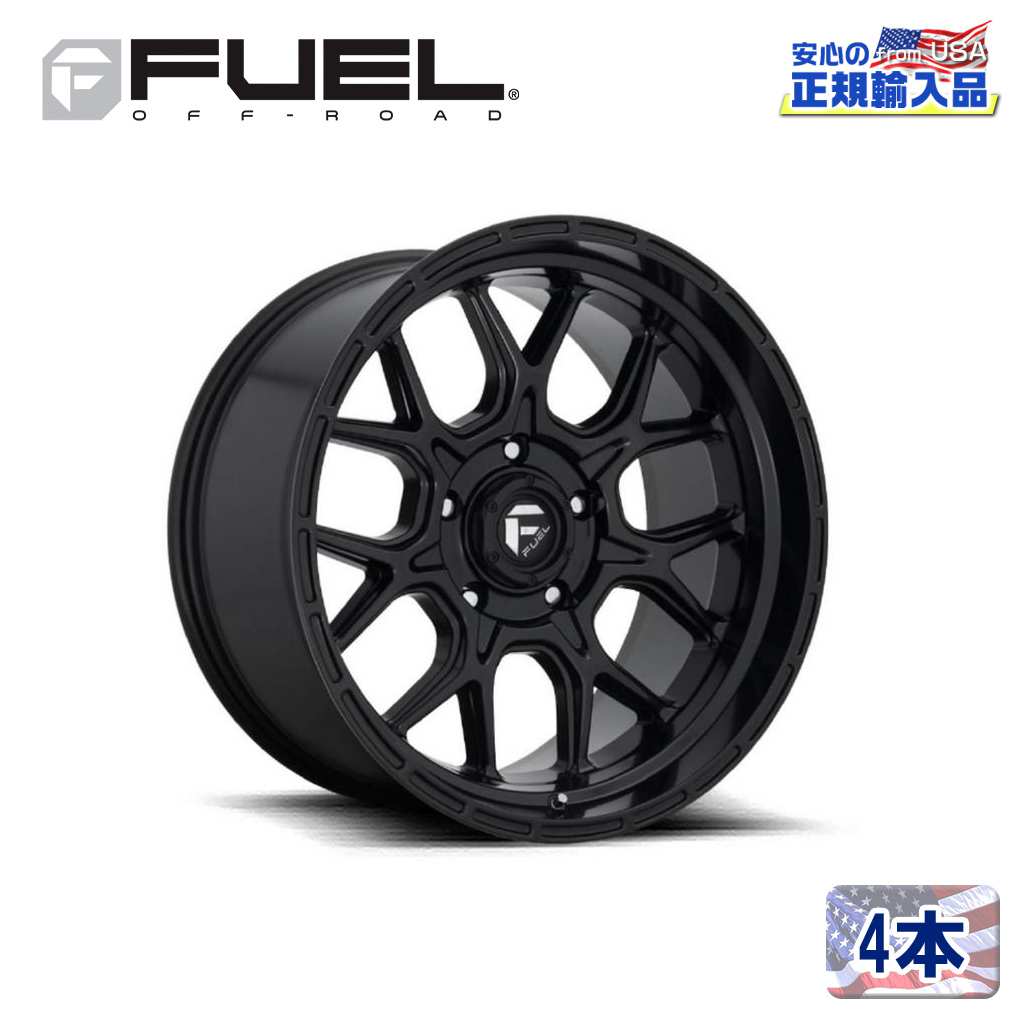 【FUEL OFFROAD（フューエルオフロード）正規輸入総代理店】17インチアルミホイール 4本汎用 D670 TECH テック マットブラック17&times;9 6H 139.7 +20 CB106.1｜USATIRESHOP