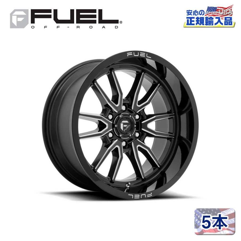 【FUEL OFFROAD（フューエルオフロード）正規輸入総代理店】22インチアルミホイール 5本汎用 D761 CLASH6 クラッシュシックス グロスブラックミルド22&times;10 6H 139.7 -18 CB106.1｜USATIRESHOP
