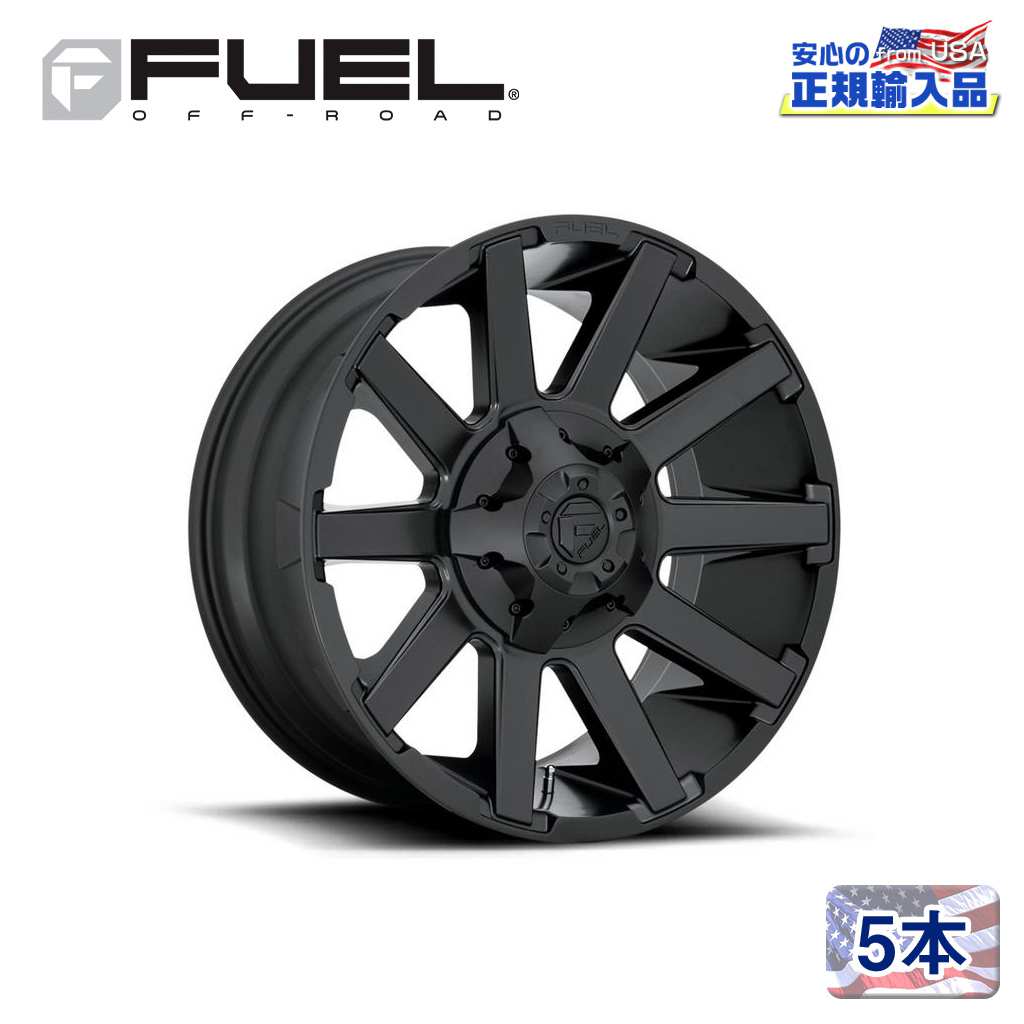 【FUEL OFFROAD（フューエルオフロード）正規輸入総代理店】 20インチアルミホイール 5本 汎用 D437 CONTRA コントラ マットブラック 20×10 6H 135/139.7 -19 CB106.1