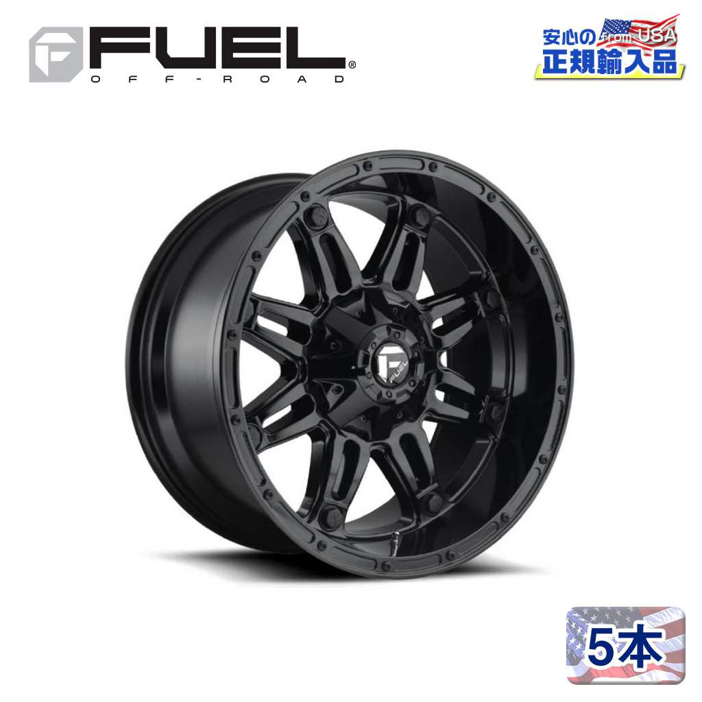 【FUEL OFFROAD（フューエルオフロード）正規輸入総代理店】 18インチアルミホイール 5本 汎用 D625 HOSTAGE ホステージ グロスブラック 18×9 6H 135/139.7 +1 CB106.1