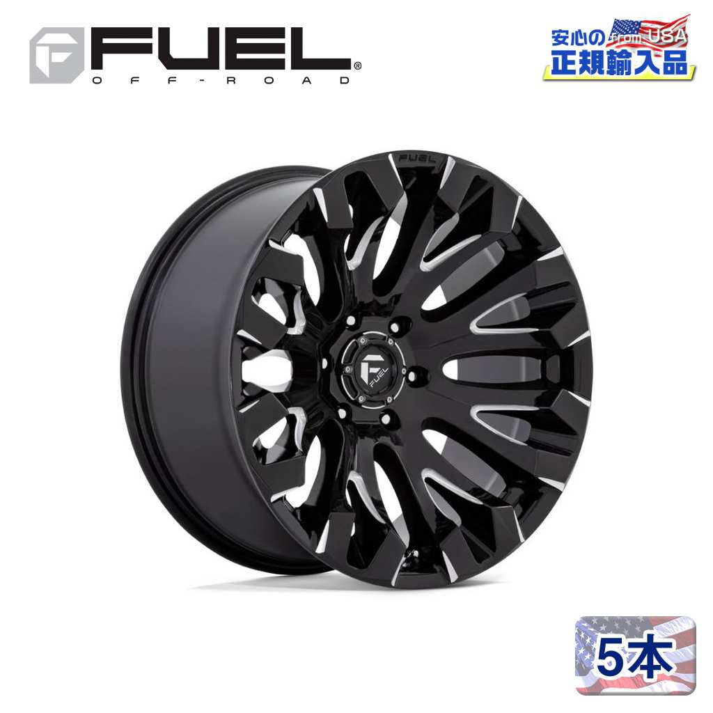 【FUEL OFFROAD（フューエルオフロード）正規輸入総代理店】 20インチアルミホイール 5本 汎用 D828 QUAKE クエイク グロスブラックミルド 20×9 6H 135 +1 CB87.1