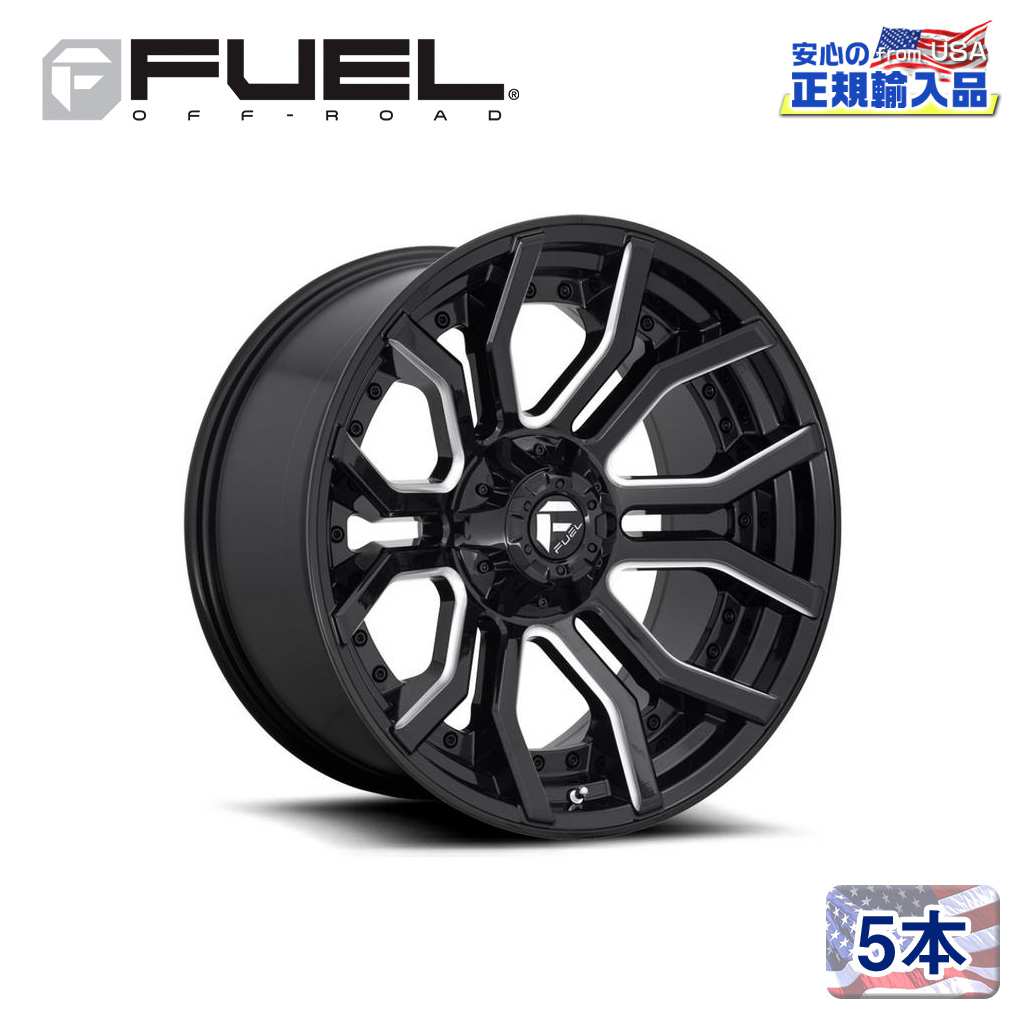 【FUEL OFFROAD(フューエルオフロード)正規輸入総代理店】22インチアルミホイール 5本汎用 D711 RAGE レイジ グロスブラックミルド22×10 6H 135/139.7 -18 CB106.1|USATIRESHOP