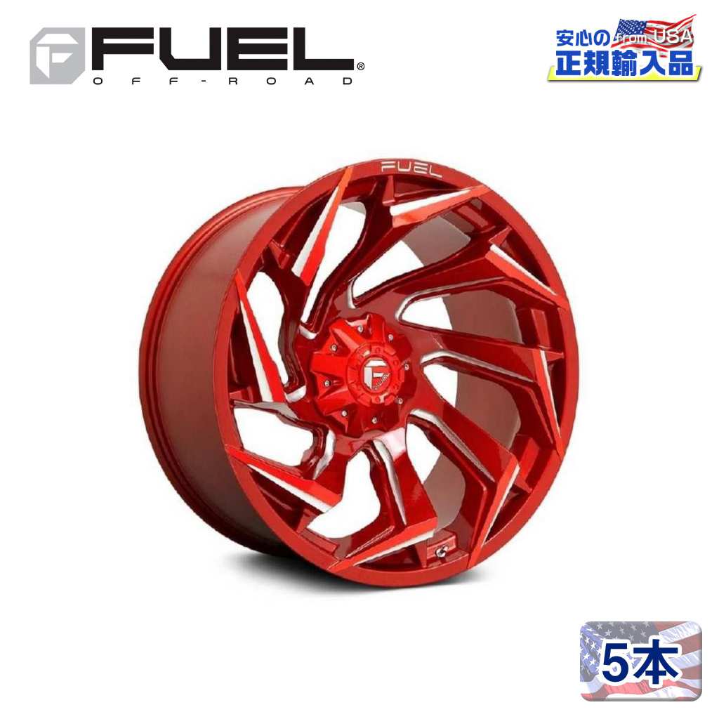 【FUEL OFFROAD（フューエルオフロード）正規輸入総代理店】24インチアルミホイール 5本汎用 D754 REACTION リアクション キャンディーレッドミルド24&times;12 8H 165.1 -44 CB125.2｜USATIRESHOP
