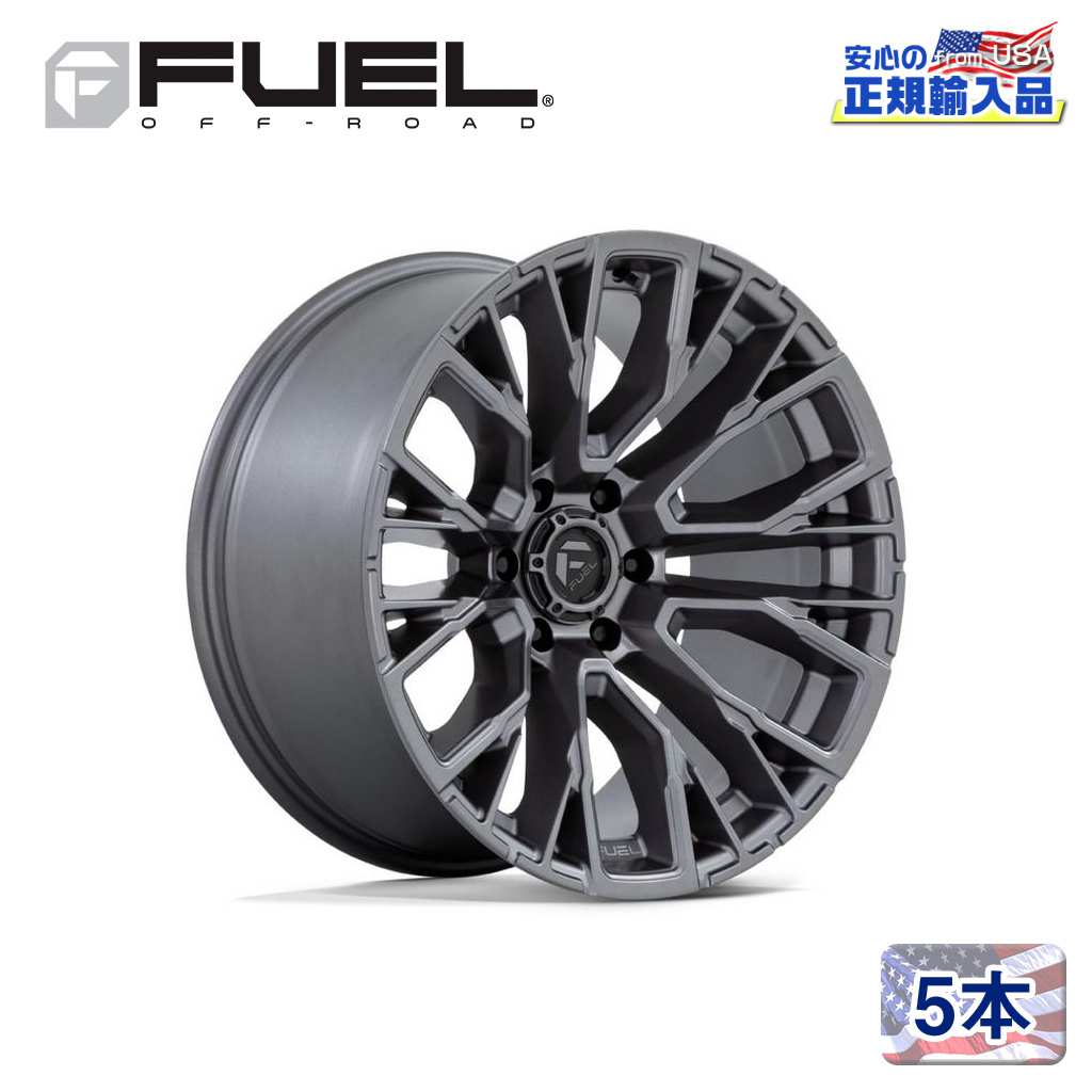 【FUEL OFFROAD（フューエルオフロード）正規輸入総代理店】 20インチアルミホイール 5本 汎用 D848 REBAR6 リーバーシックス マットガンメタル 20×10 6H 135 -18 CB87.1
