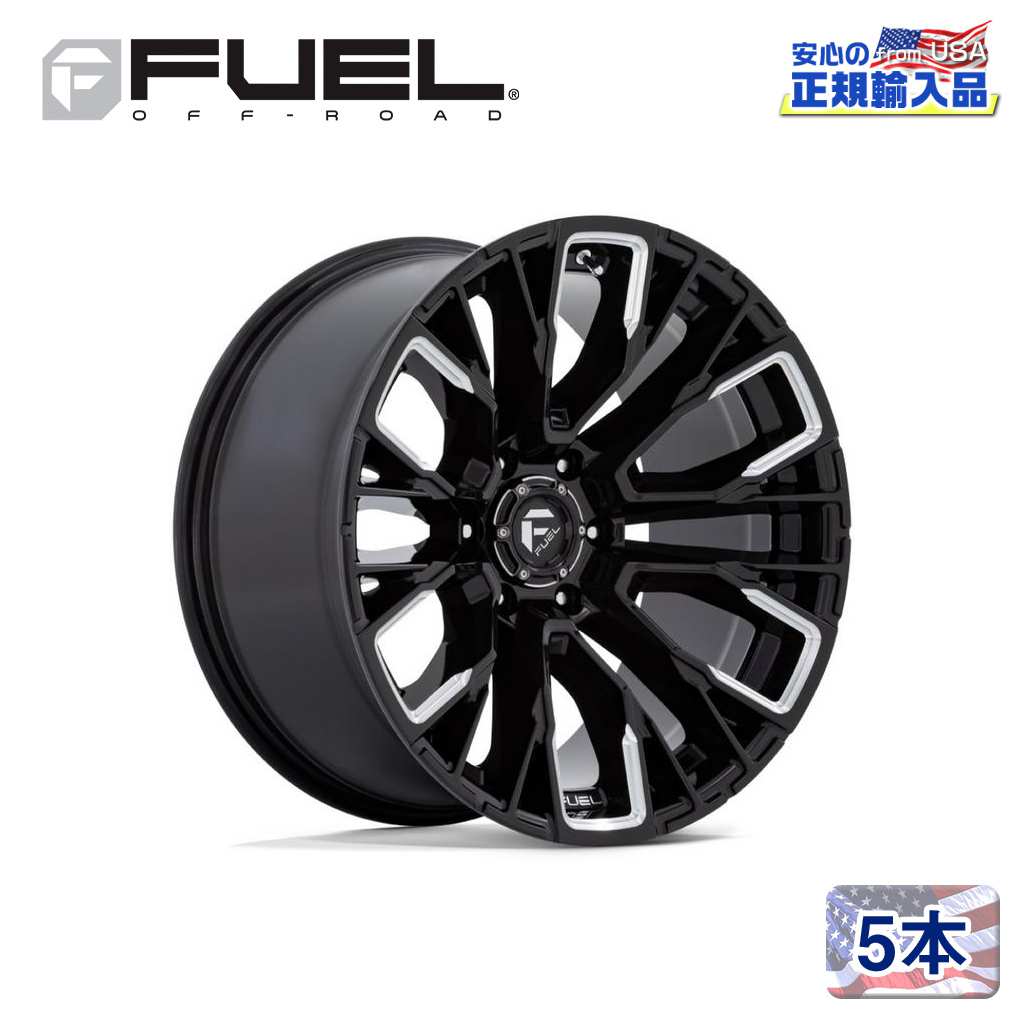 【FUEL OFFROAD(フューエルオフロード)正規輸入総代理店】22インチアルミホイール 5本汎用 D849 REBAR6 リーバーシックス グロスブラックミルド22×12 6H 135 -44 CB87.1|USATIRESHOP