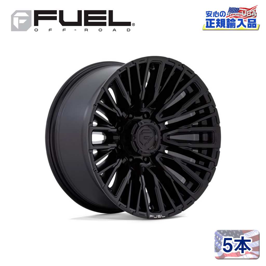 【FUEL OFFROAD（フューエルオフロード）正規輸入総代理店】 20インチアルミホイール 5本 汎用 D847 REBAR8 リーバーエイト ブラックアウト 20×10 8H 180 -18 CB124.2