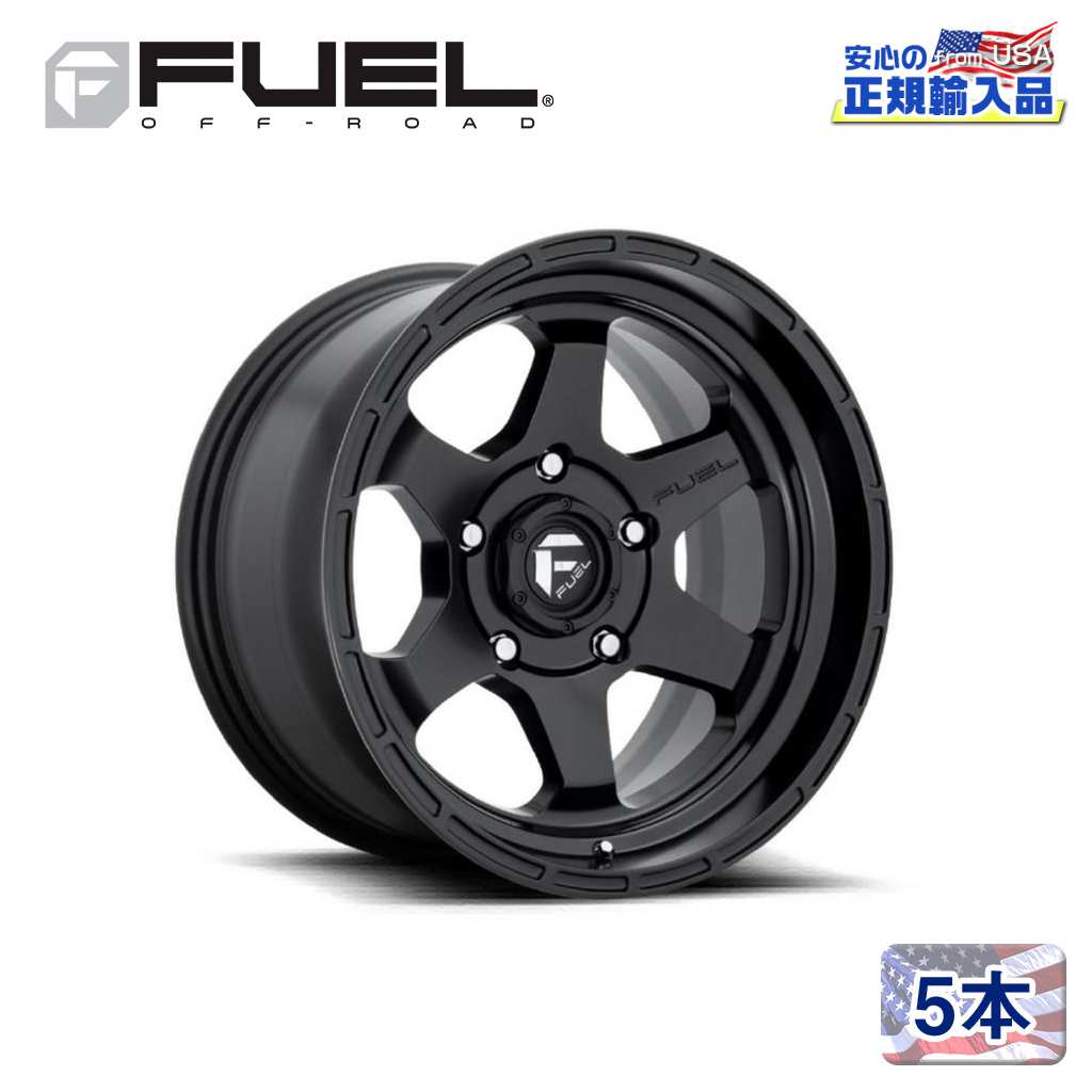 【FUEL OFFROAD（フューエルオフロード）正規輸入総代理店】17インチアルミホイール 5本汎用 D664 SHOK ショック マットブラック17&times;10 6H 139.7 -18 CB106.1｜USATIRESHOP