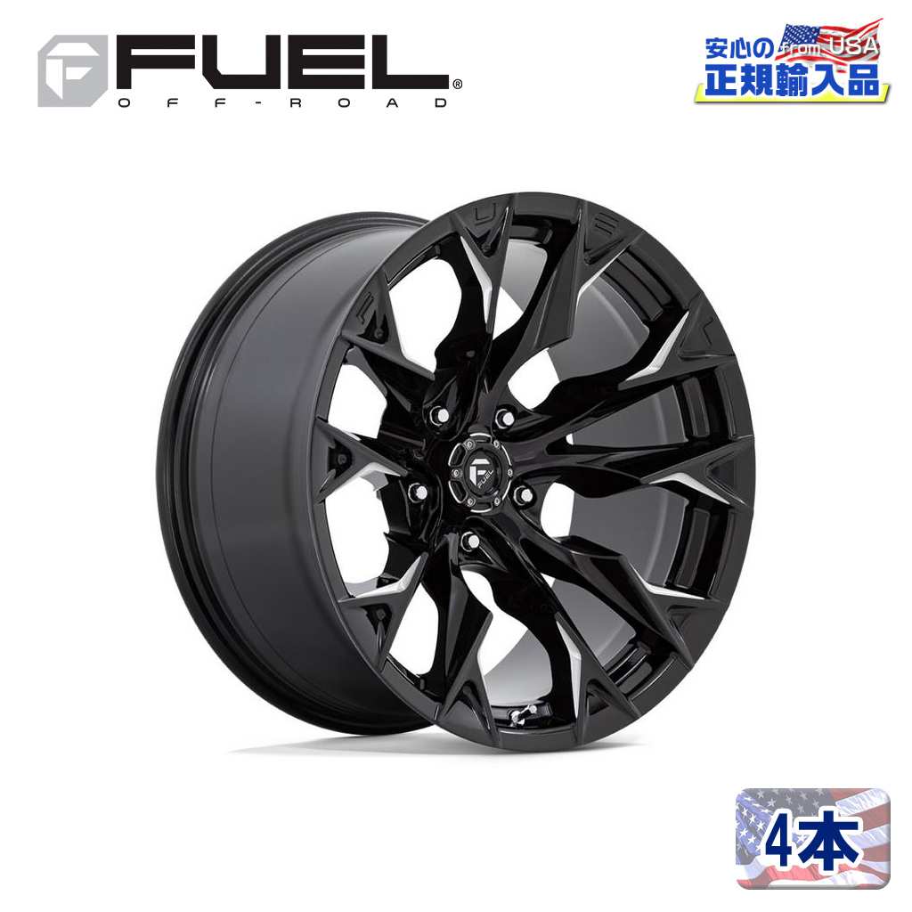 【FUEL OFFROAD (フューエルオフロード) 正規代理店】 20インチアルミホイール 4本セット D803 FLAME 5(フレーム ファイブ) 20×10 5H127 -18 CB71.5 グロスブラックミルド 汎用/D80320007547
