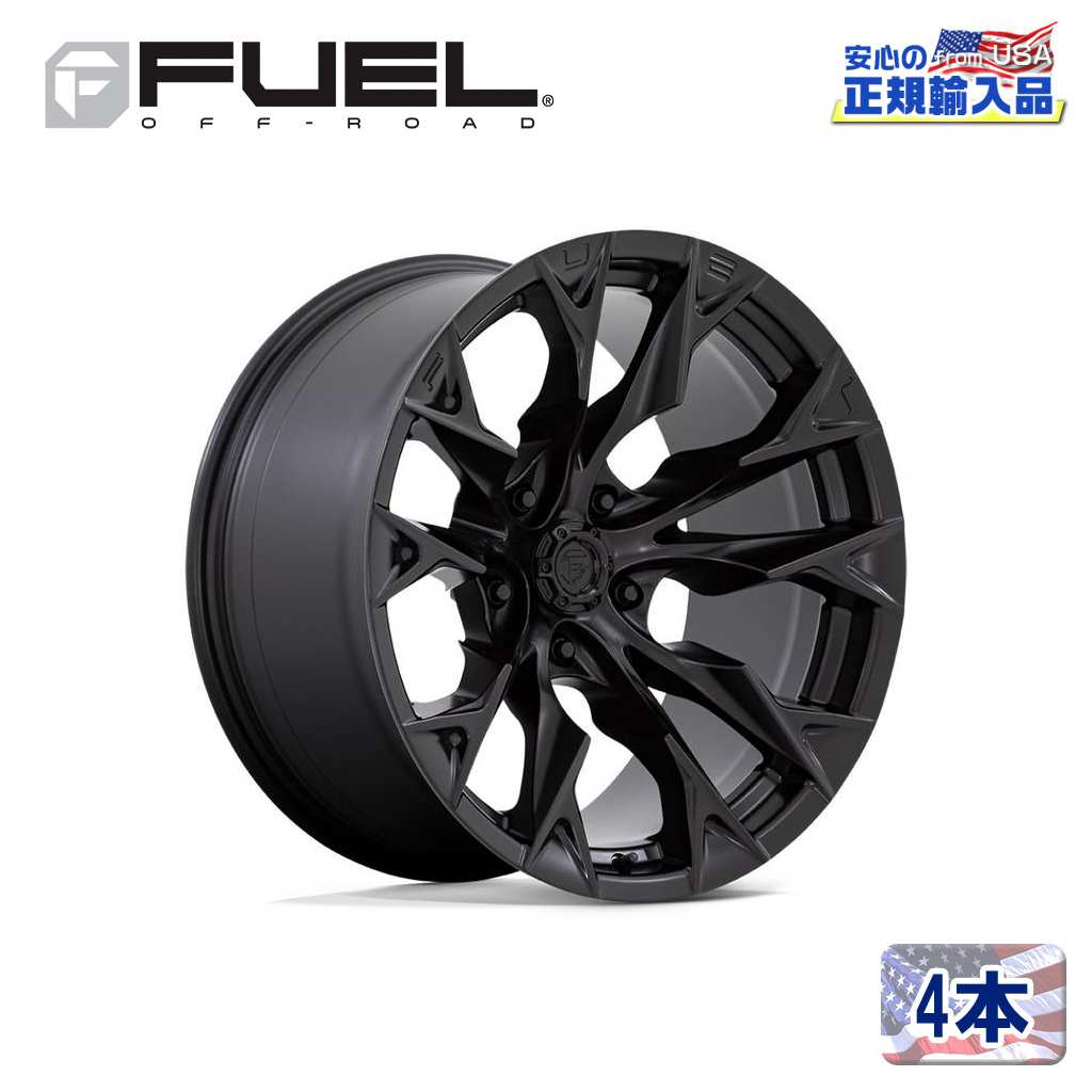 【FUEL OFFROAD (フューエルオフロード) 正規代理店】 24インチアルミホイール 4本セット D804 FLAME 5(フレーム ファイブ) 24×12 5H127 -44 CB71.5 ブラックアウト 汎用/D80424207547