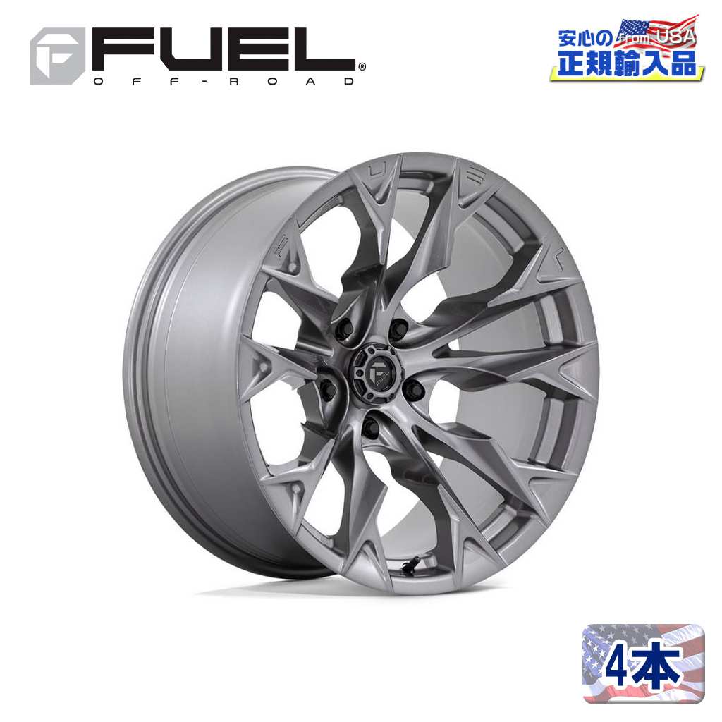 【FUEL OFFROAD (フューエルオフロード) 正規代理店】 20インチアルミホイール 4本セット D806 FLAME 5(フレーム ファイブ) 20×12 5H127 -44 CB71.5 プラチナム 汎用/D80620207547