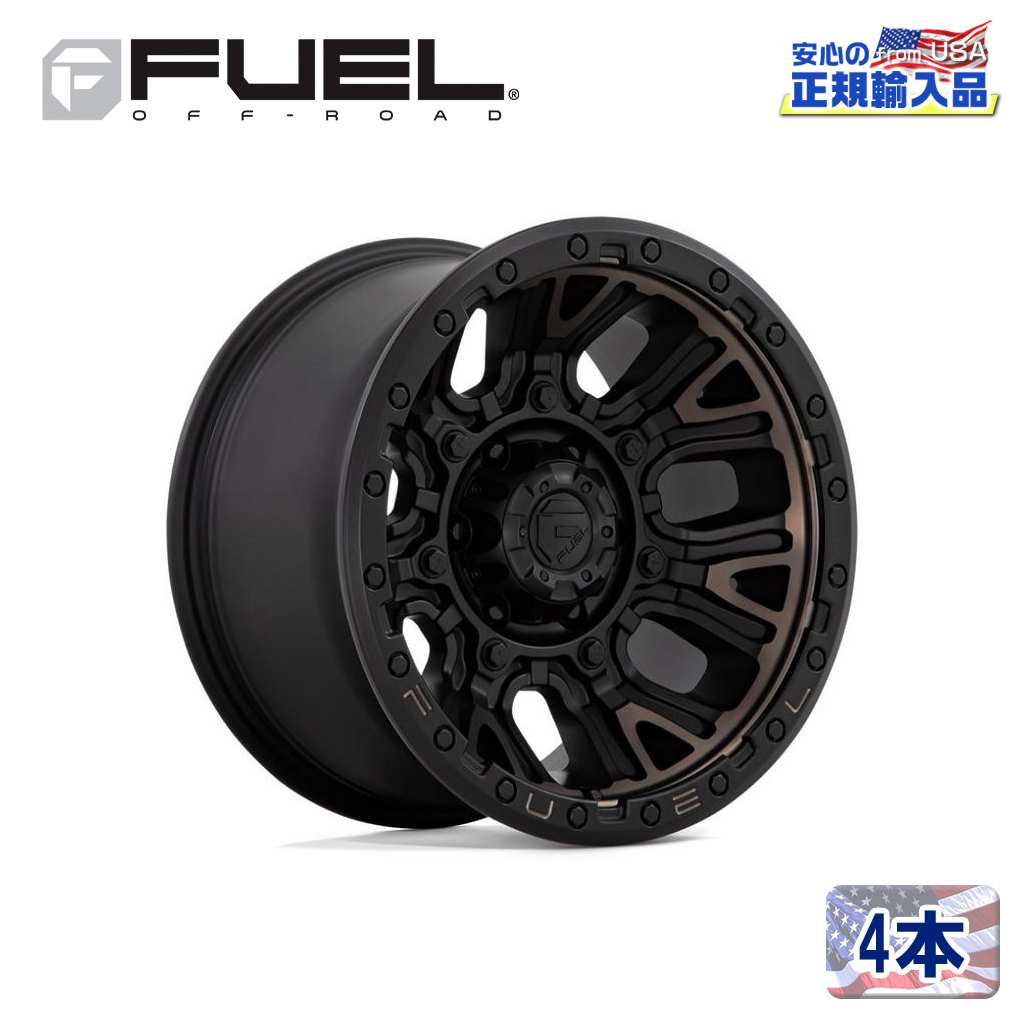【FUEL OFFROAD (フューエルオフロード) 正規代理店】20インチアルミホイール 4本セットD824 TRACTION(トラクション)20&times;9 5H127 +1 CB71.5MATTE BLACK W/ DOUBLE DARK TINT 汎用/D82420907550｜USATIRESHOP
