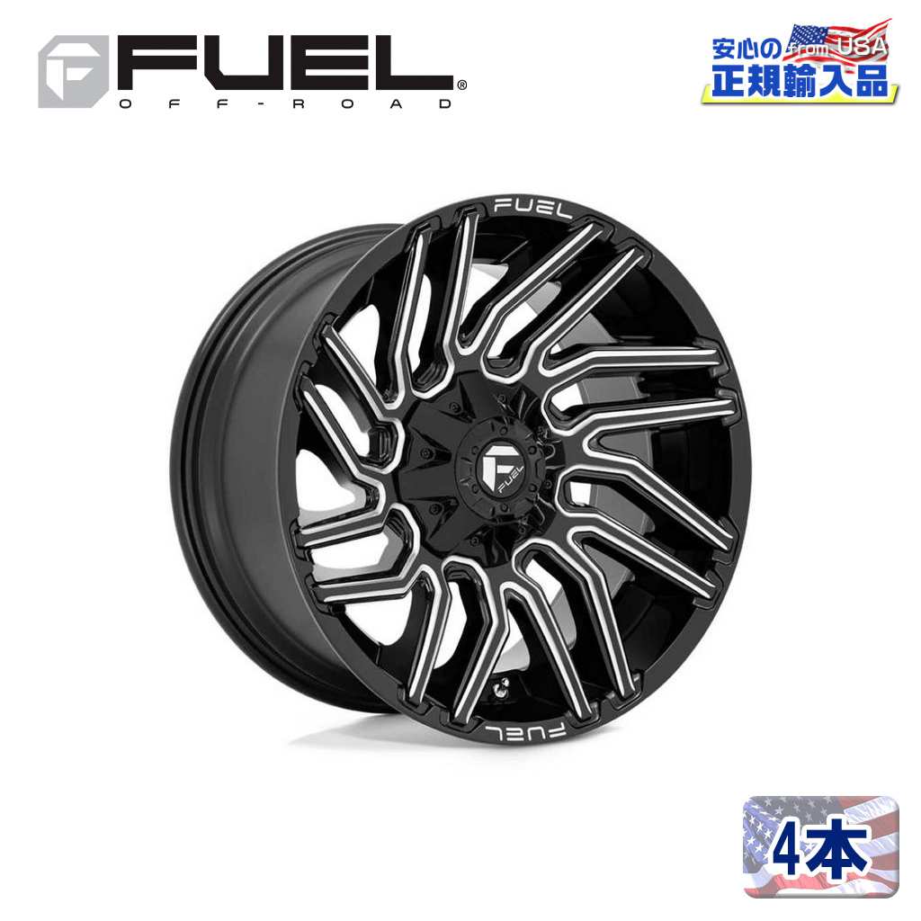 【FUEL OFFROAD (フューエルオフロード) 正規代理店】 20インチアルミホイール 4本セット D773 TYPHOON(タイフーン) 20×9 6H135/139.7 +1 CB106.1 グロスブラックミルド 汎用/D77320909850