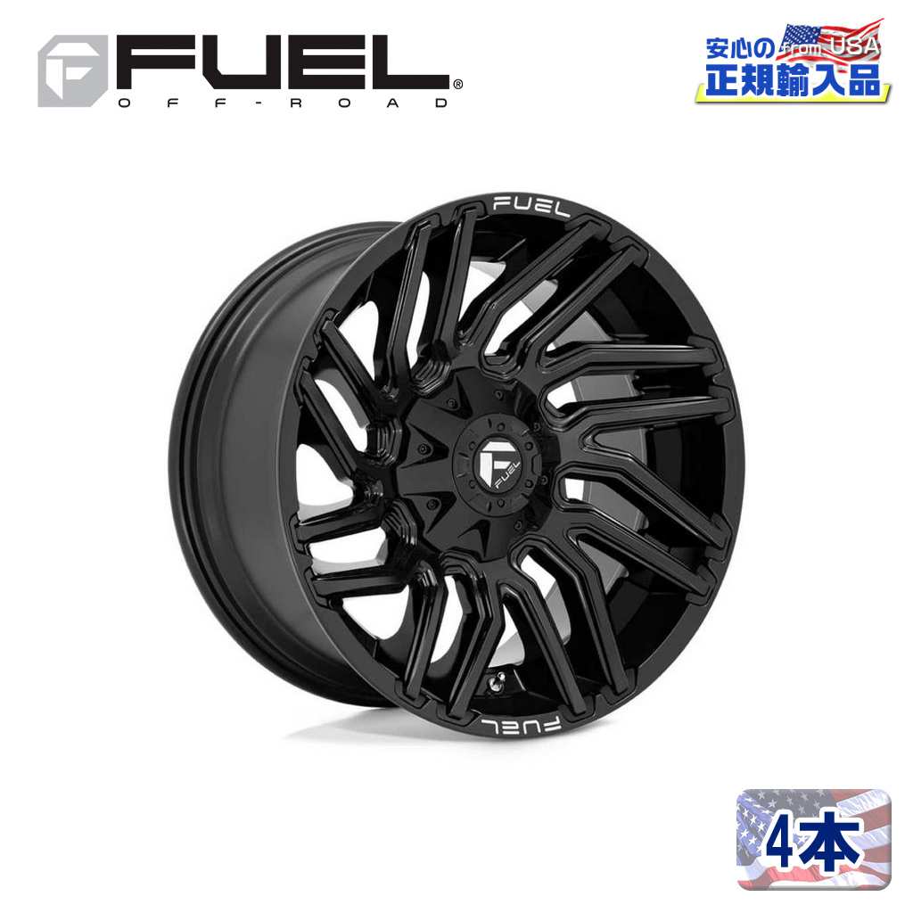 【FUEL OFFROAD (フューエルオフロード) 正規代理店】20インチアルミホイール 4本セットD776 TYPHOON(タイフーン)20&times;9 8H180 +1 CB124.3グロスブラック 汎用/D77620901850｜USATIRESHOP