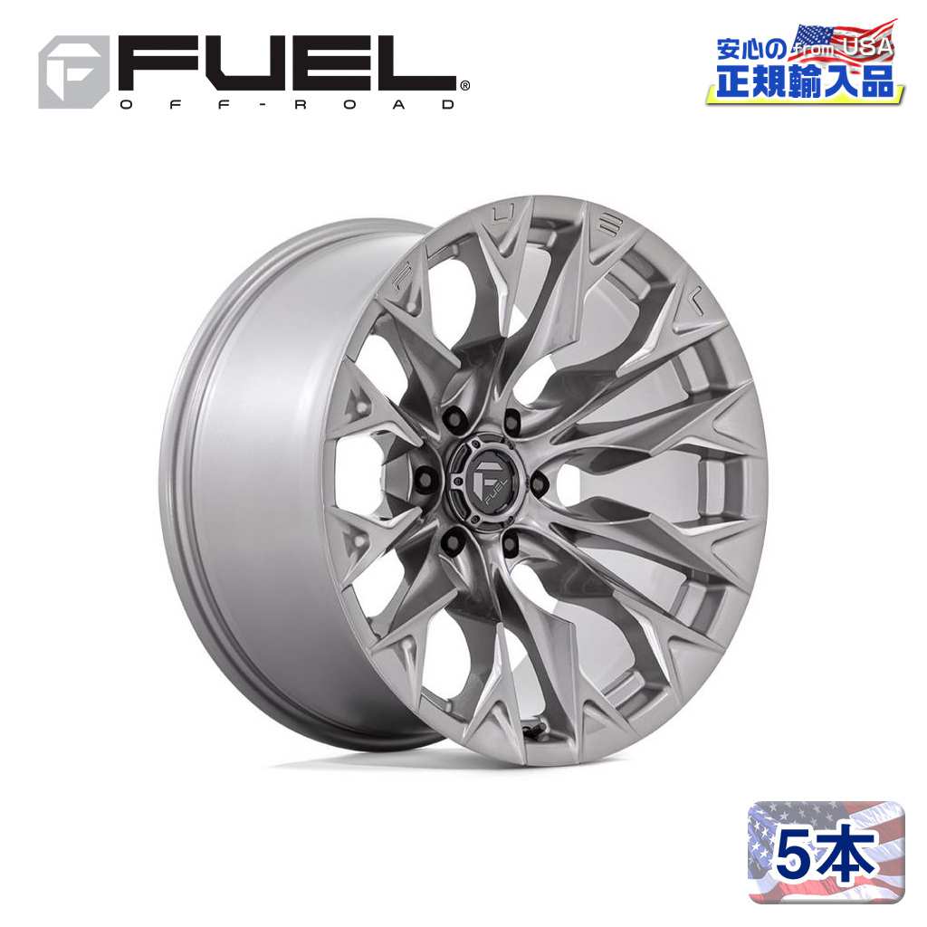 【FUEL OFFROAD (フューエルオフロード) 正規代理店】 20インチアルミホイール 5本セット D806 FLAME 6(フレーム シックス) 20×9 6H139.7 +20 CB106.1 プラチナム 汎用/D80620908457