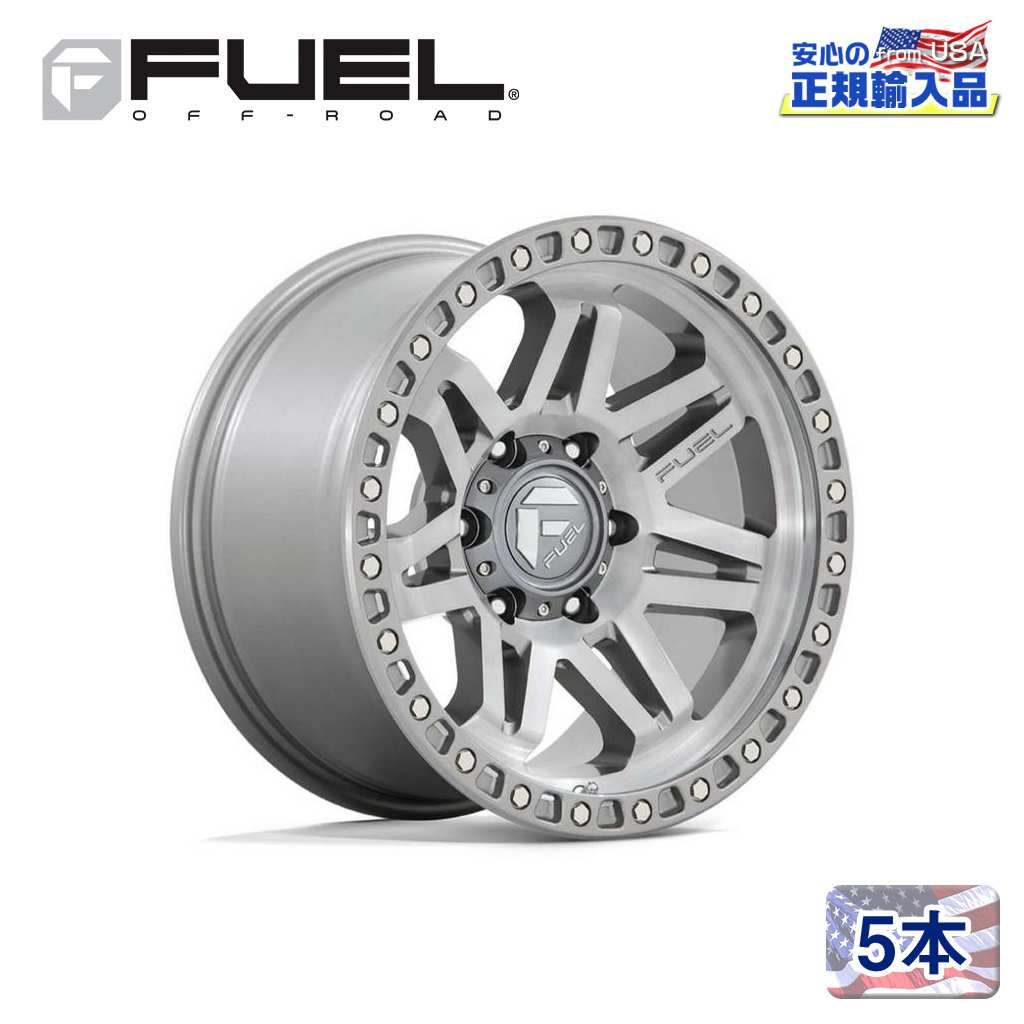 【FUEL OFFROAD (フューエルオフロード) 正規代理店】17インチアルミホイール 5本セットD812 SYNDICATE(シンジケート)17&times;9 6H139.7 -12 CB106.1プラチナム 汎用/D81217908445｜USATIRESHOP