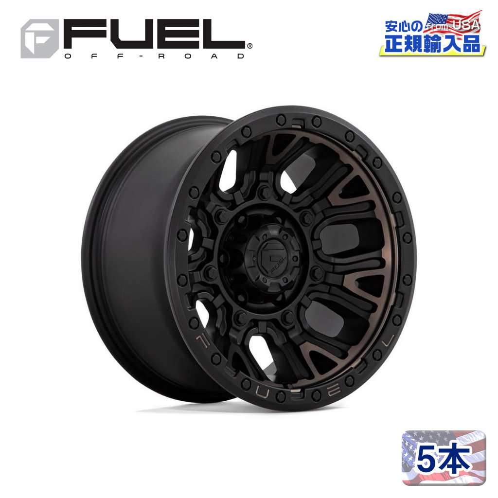 【FUEL OFFROAD (フューエルオフロード) 正規代理店】20インチアルミホイール 5本セットD824 TRACTION(トラクション)20&times;9 6H139.7 +1 CB106.1MATTE BLACK W/ DOUBLE DARK TINT 汎用/D82420908450｜USATIRESHOP