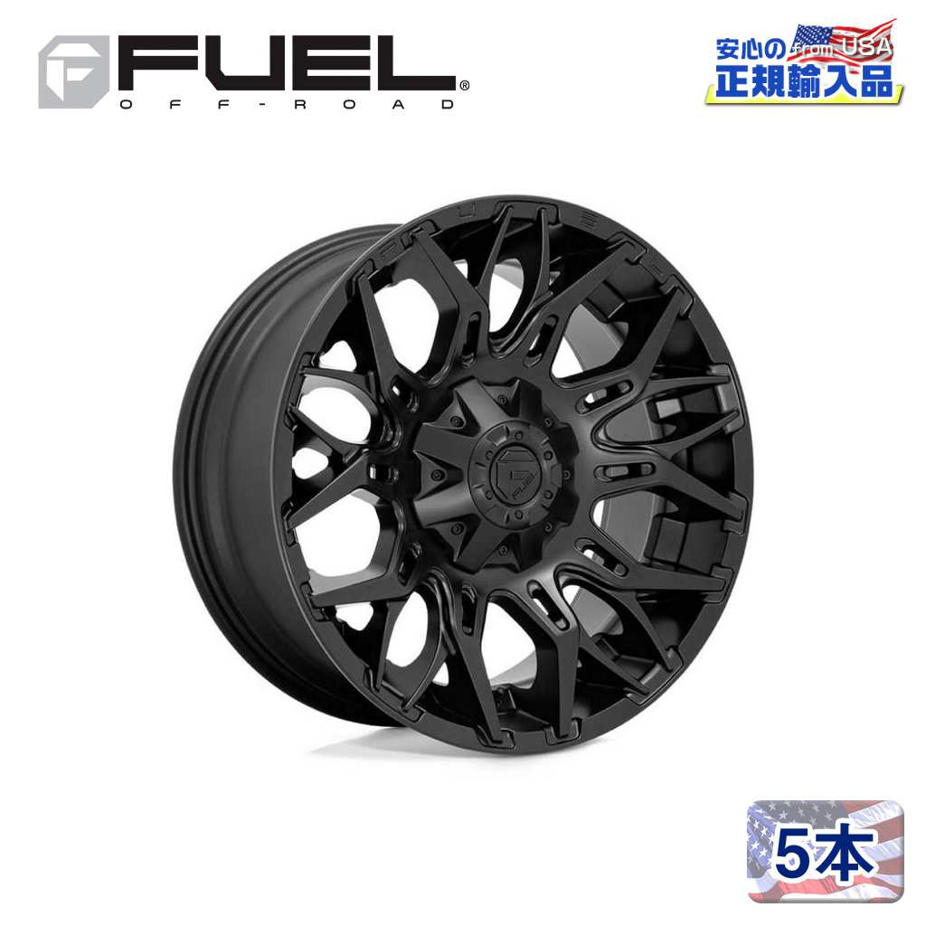 【FUEL OFFROAD (フューエルオフロード) 正規代理店】22インチアルミホイール 5本セットD772 TWITCH(ツイッチ)22×10 5H139.7/150 -18 CB110.2マットブラック 汎用/D77222007047|USATIRESHOP