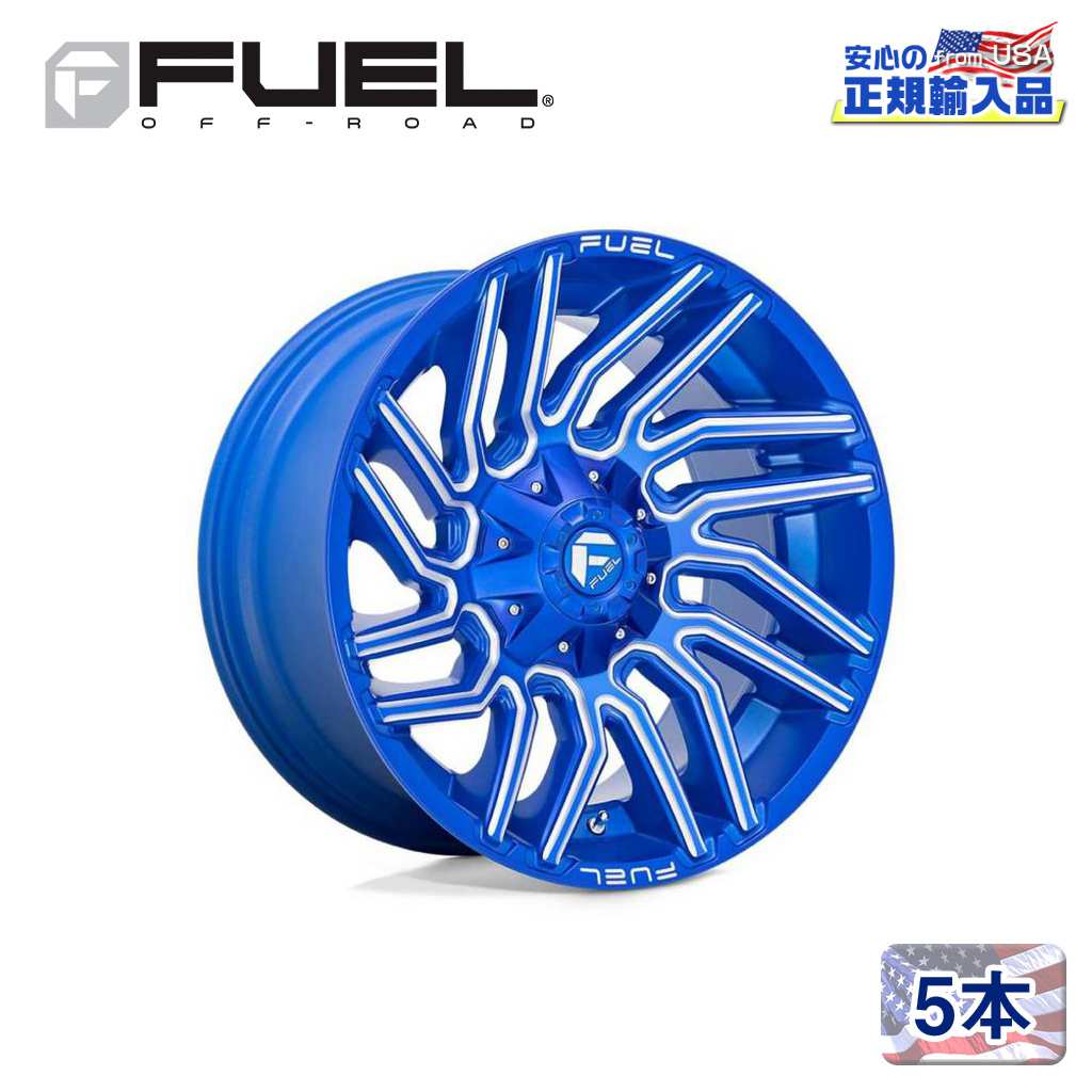 【FUEL OFFROAD (フューエルオフロード) 正規代理店】22インチアルミホイール 5本セットD774 TYPHOON(タイフーン)22×10 8H170 -18 CB125.1ANODIZED BLUE MILLED 汎用/D77422001747|USATIRESHOP
