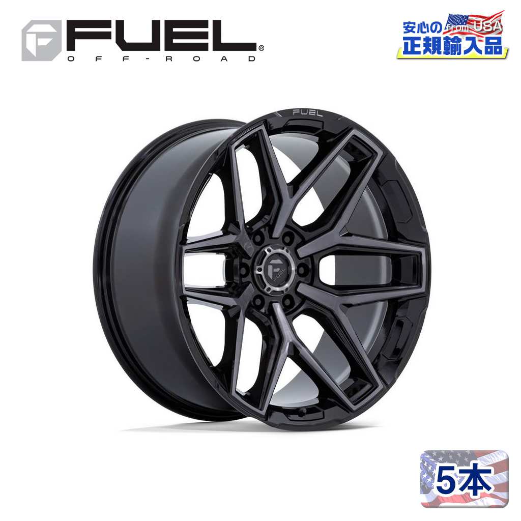 【FUEL OFFROAD (フューエルオフロード) 正規代理店】 20インチアルミホイール 5本 FC854BT FLUX フラックス GLOSS BLACK BRUSHED WITH GRAY TINT 20×10J 6H 135 -18 CB87.1 224,400円