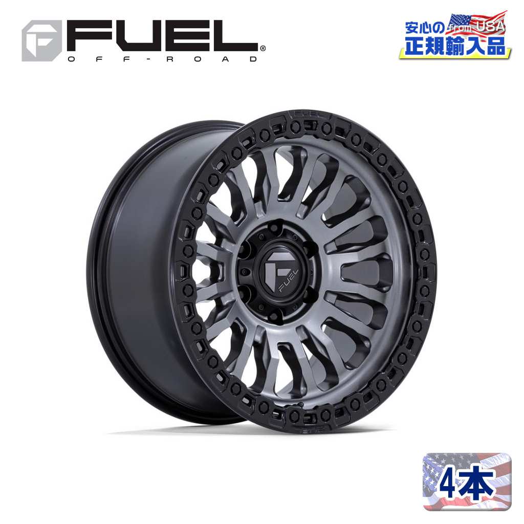 【FUEL OFFROAD(フューエルオフロード)正規代理店】 18インチアルミホイール 4本 RINCON FC857AB 18×9 5H 127 -12 CB71.5 マットガンメタル/ブラックリング 汎用