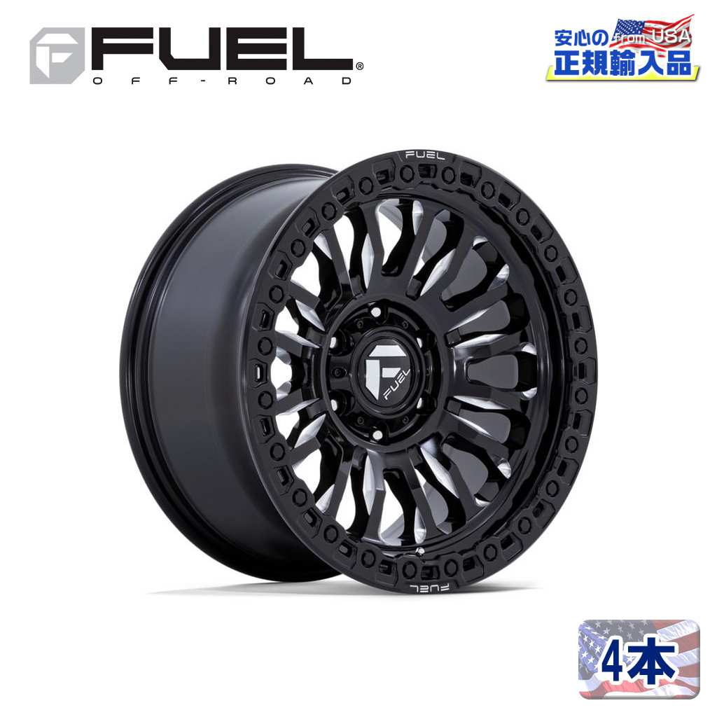 【FUEL OFFROAD(フューエルオフロード)正規代理店】 18インチアルミホイール 4本 RINCON FC857BE 18×9 6H 139.7 +1 CB106.1 グロスブラックミルド 汎用