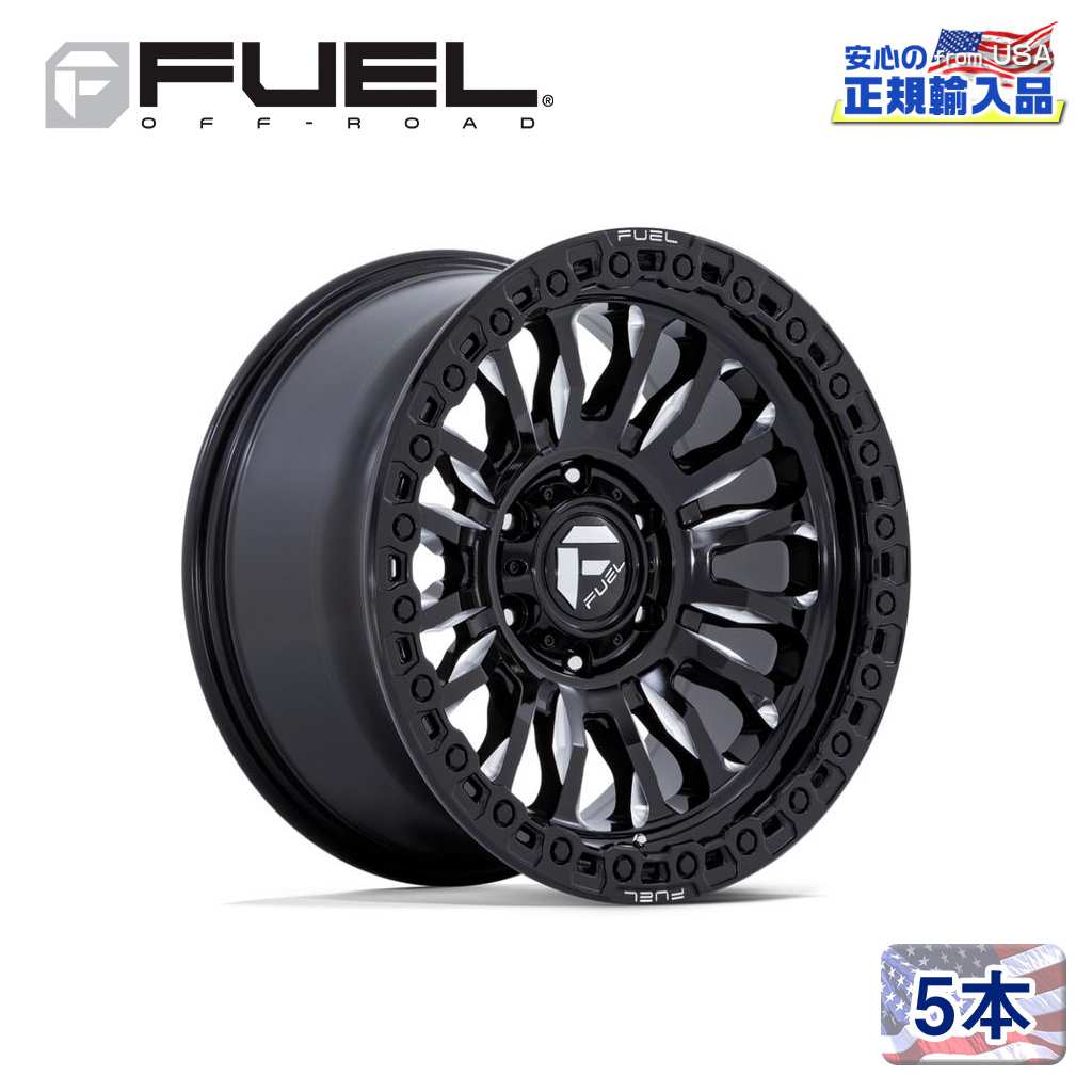 【FUEL OFFROAD(フューエルオフロード)正規代理店】20インチアルミホイール 5本RINCON FC857BE20&times;10 6H 139.7 -18 CB106.1グロスブラックミルド 汎用｜USATIRESHOP