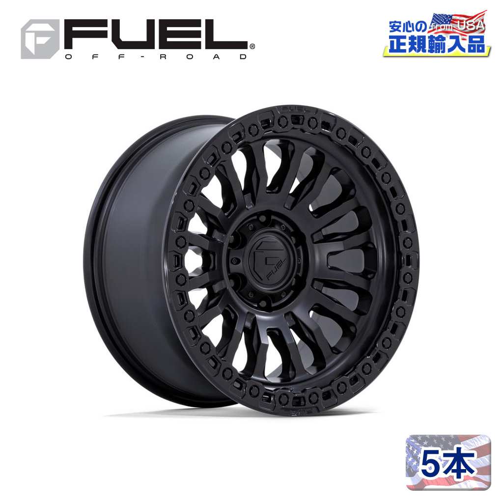 【FUEL OFFROAD(フューエルオフロード)正規代理店】 20インチアルミホイール 5本 RINCON FC857MB 20×9 5H 139.7 +1 CB78.1 マットブラック/グロスブラックリップ 汎用