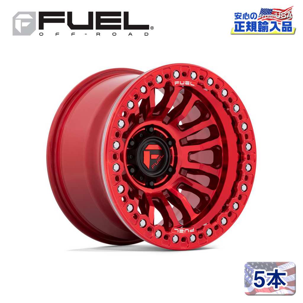 【FUEL OFFROAD(フューエルオフロード)正規代理店】20インチアルミホイール 5本RINCON BEADLOCK FC125QX20&times;10 8H 165.1 -48 CB125.1キャンディーレッド 汎用｜USATIRESHOP