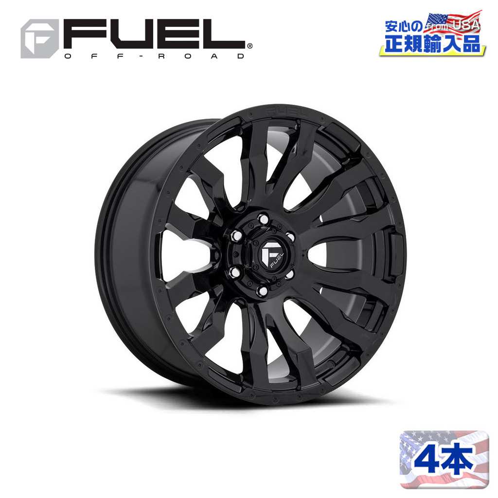 【FUEL OFFROAD (フューエルオフロード) 正規代理店】20インチアルミホイール 4本D675 BLITZ 20&times;9 5H139.7 +1 CB78.1グロスブラック/GLOSS BLACK 汎用｜USATIRESHOP