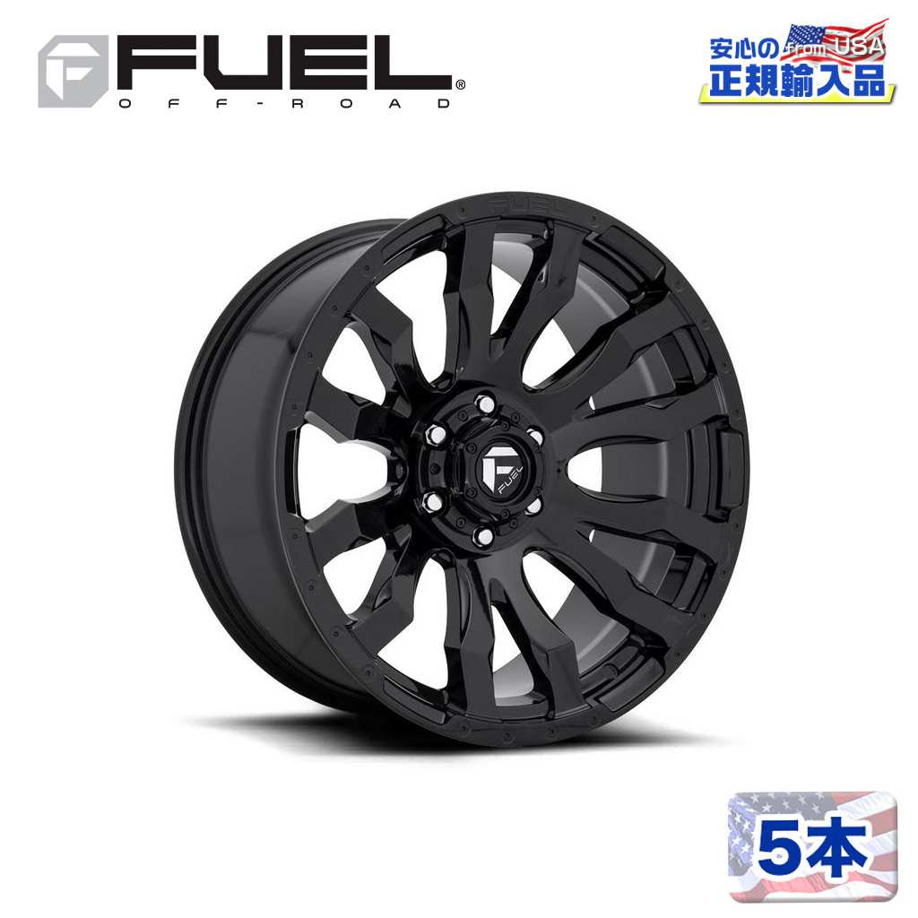 【FUEL OFFROAD (フューエルオフロード) 正規代理店】 20インチアルミホイール 5本 D675 BLITZ 20×9 5H150 +20 CB110.1 グロスブラック/GLOSS BLACK 汎用