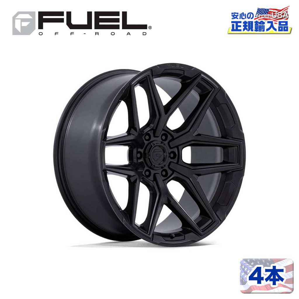 【FUEL OFFROAD (フューエルオフロード) 正規代理店】 20インチホイール 4本セット FLUX 20×10 8H 180 -18 CB124.2 BLACKOUT(ブラックアウト) 汎用/FC854MX20108818N