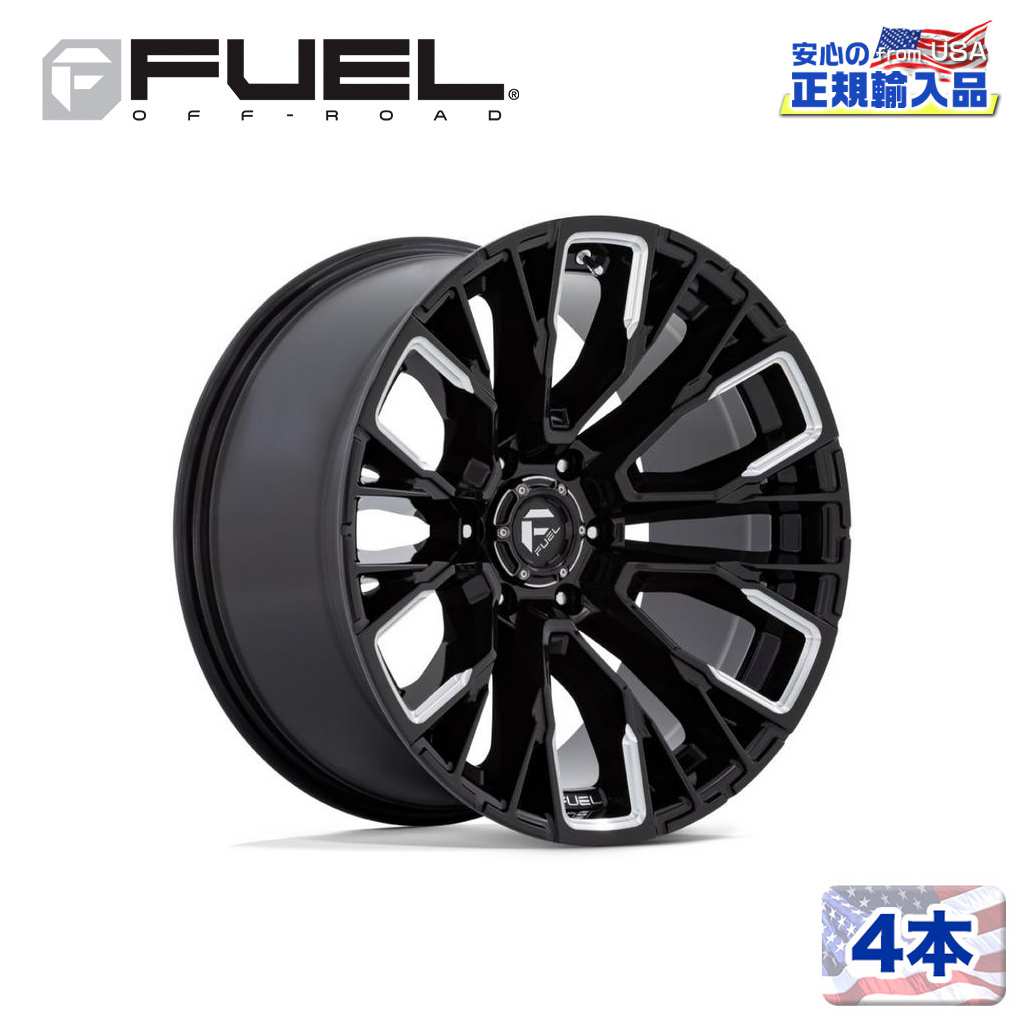 【FUEL OFFROAD (フューエルオフロード) 正規代理店】 17インチホイール 4本セット D849 REBAR 17×9 6H 139.7 -12 CB106.1 GLOSS BLACK MILLED(グロスブラックミルド) 汎用/D84917908445