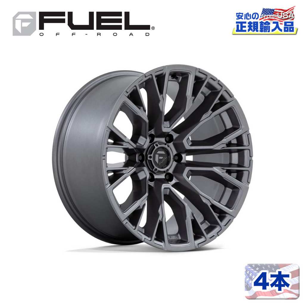 【FUEL OFFROAD (フューエルオフロード) 正規代理店】17インチホイール 4本セットD848 REBAR 17&times;9 6H 114.3 +1 CB66.06MATTE GUNMETAL(マットガンメタル)汎用/D84817908750｜USATIRESHOP